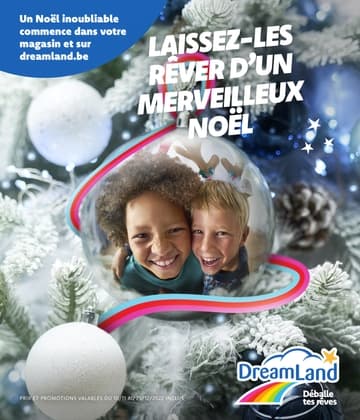 Dépliant des magasins Dreamland Belgique Noël 2022