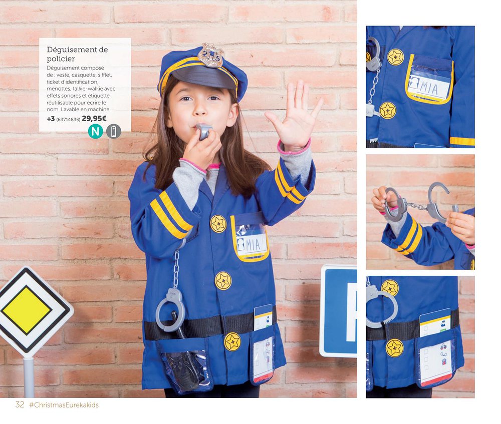 Invitez le costume de police de votre enfant avec des accessoires de  sifflet et de menottes en métal perforé - AliExpress