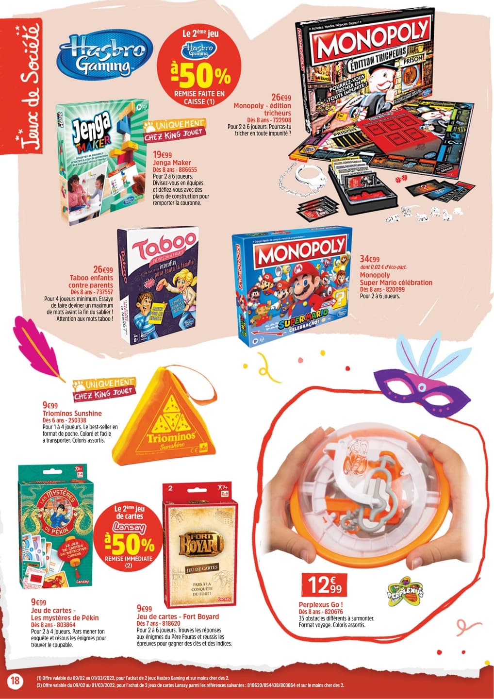 Monopoly Super Mario Célébration Hasbro Gaming : King Jouet, Jeux