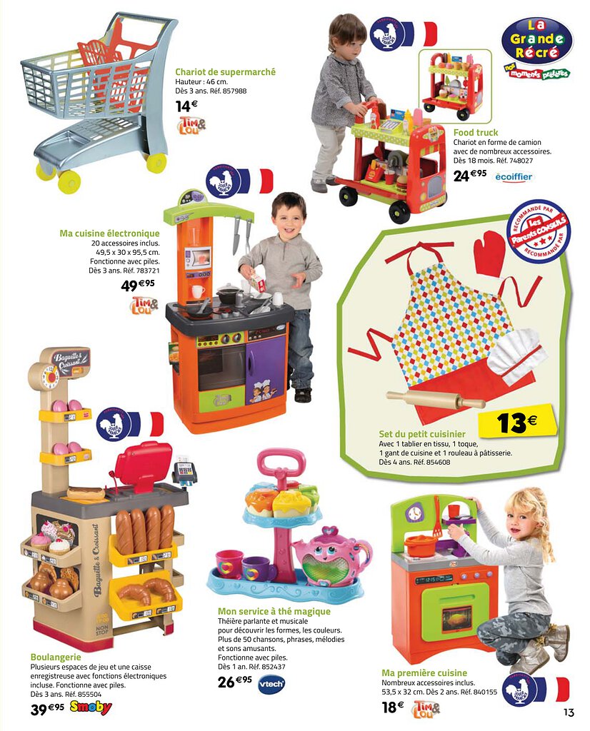 Chariot de supermarché pour enfants, caisse enregistreuse et accessoires -  La Grande Récré