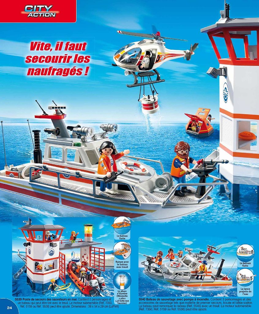 PLAYMOBIL BOITE 5540 CITY ACTION : HELICOPTERE BOMBARDIER A EAU